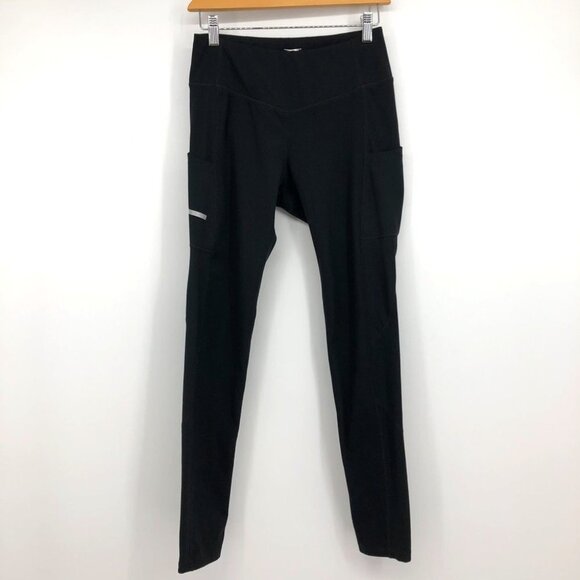 Along Fit black leggings side pocket reflective stripe size Medium - Picture 2 of 15
